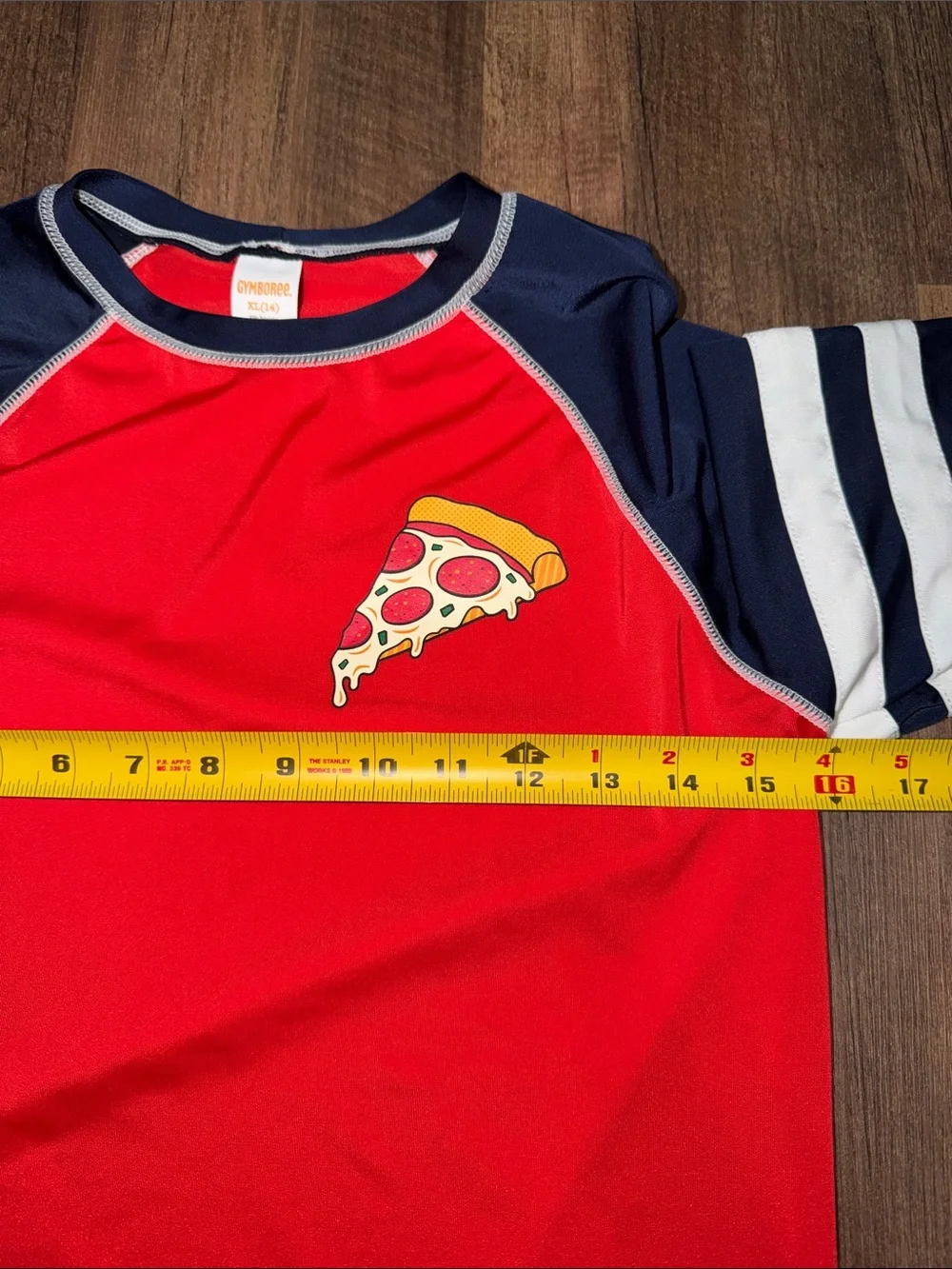 Boys Gymboree Pizza Rashguard Swim Set size XL (14) Like New Condition
